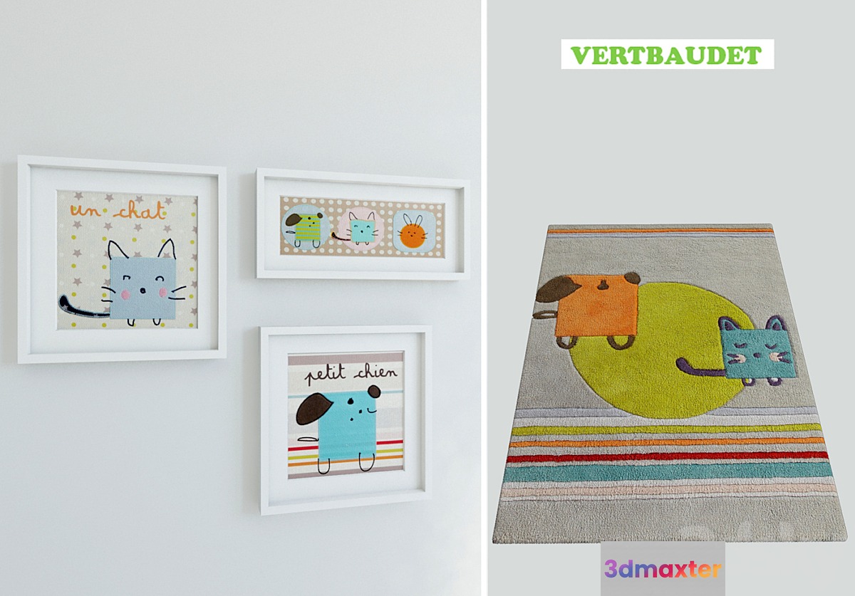 Paintings and mat for baby