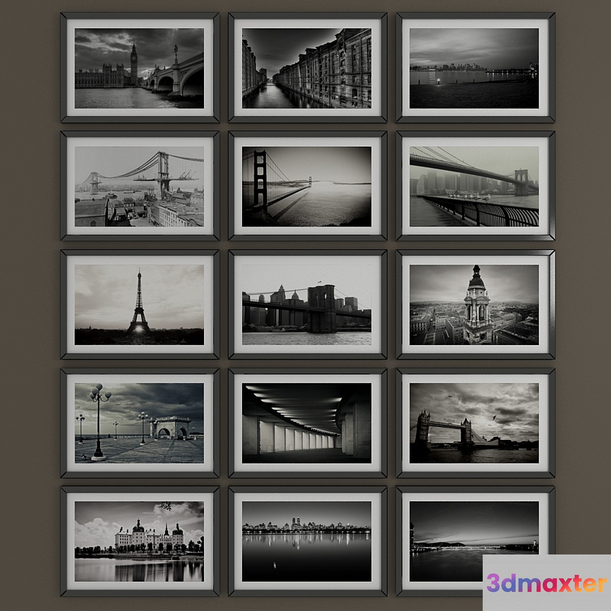 Black and white pictures 3D Max