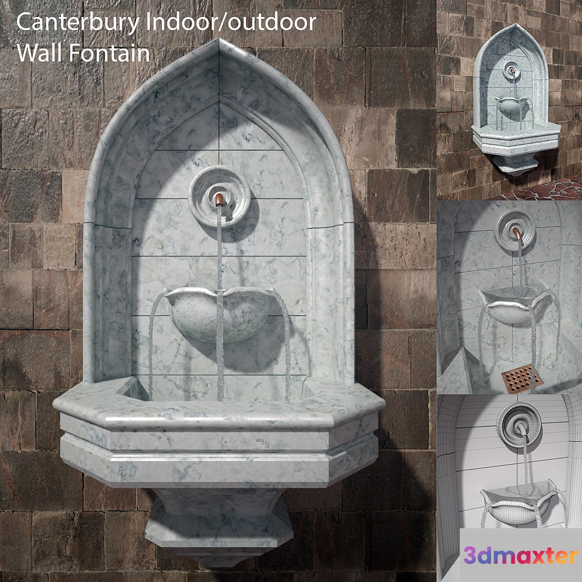 Canterbury Wall Fontain 3D Max