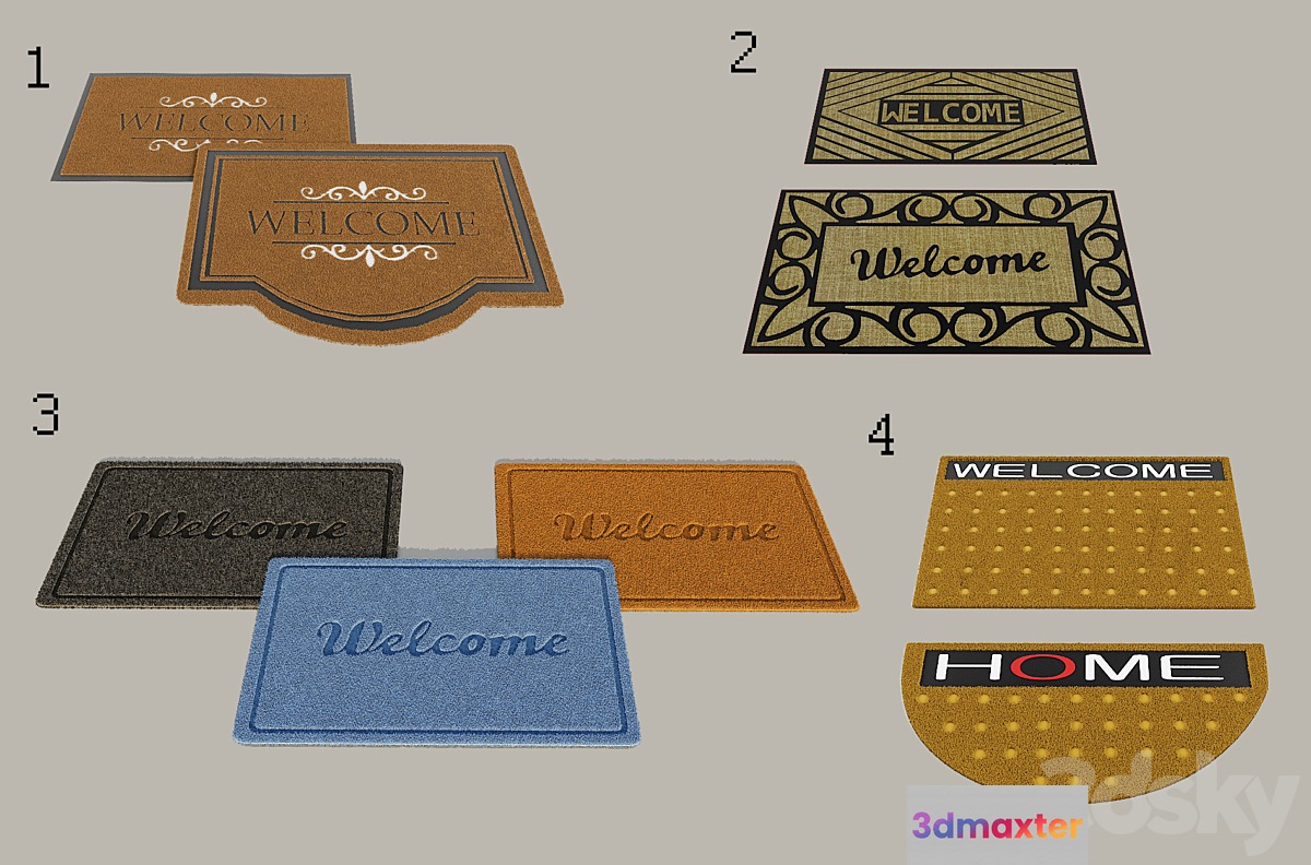Holders Welcome mats 3D Max