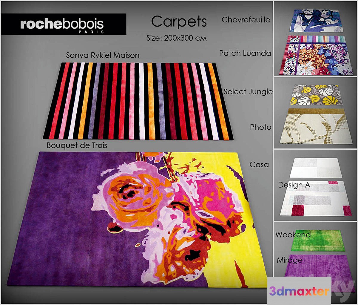 A collection of carpets of Roche Bobois