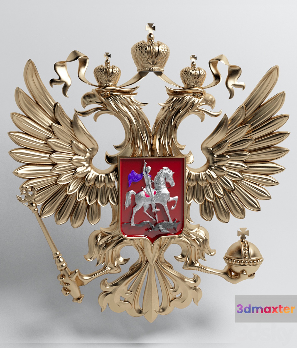 Coat of arms of the Russian Federation 3D Max