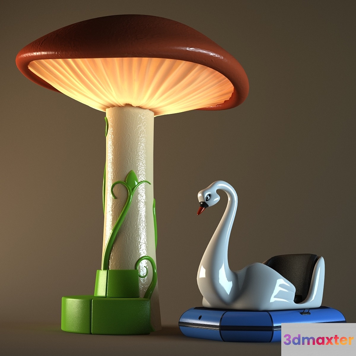 swan & mushroom - No.2 3D Max