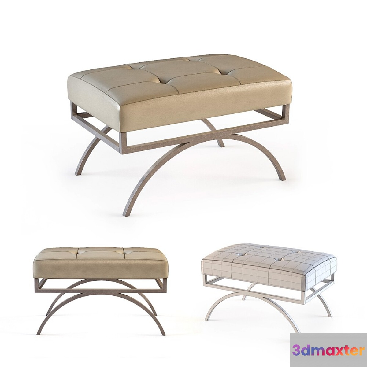 Baker-Arc bench 3D Max