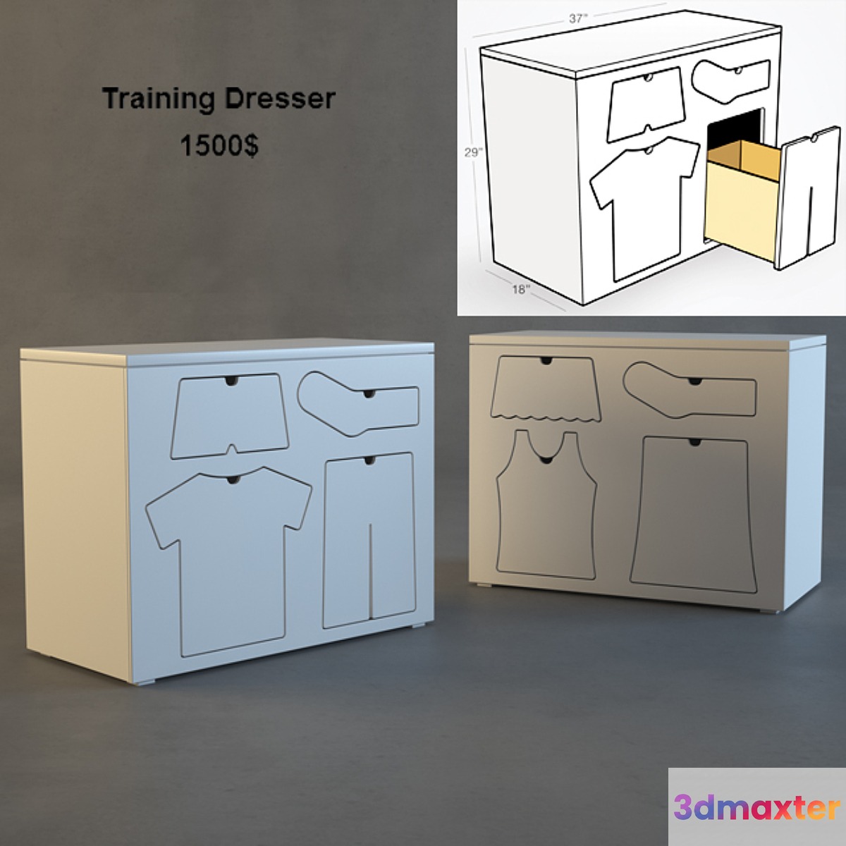 Training dresser 3D Max