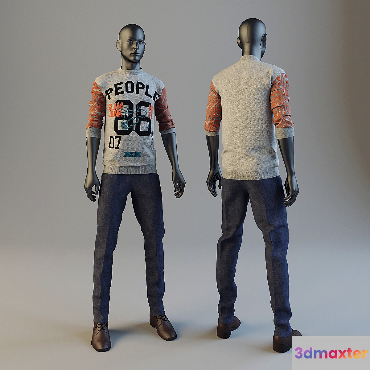 jeans + sweater 3D Max