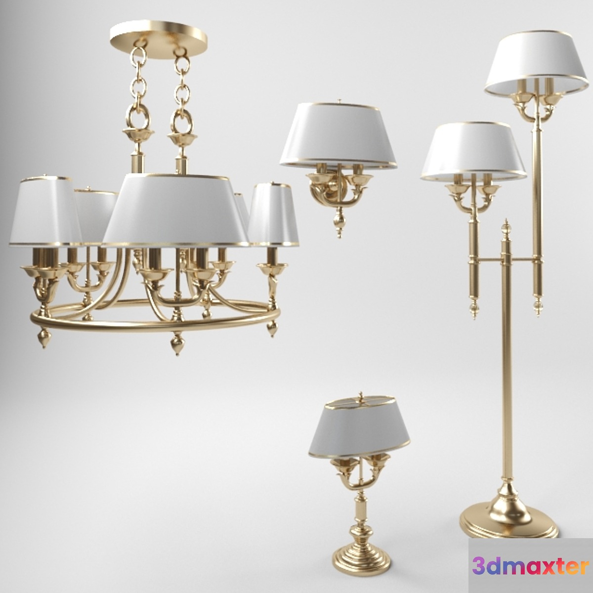 collection of lamps in classical style 3D Max