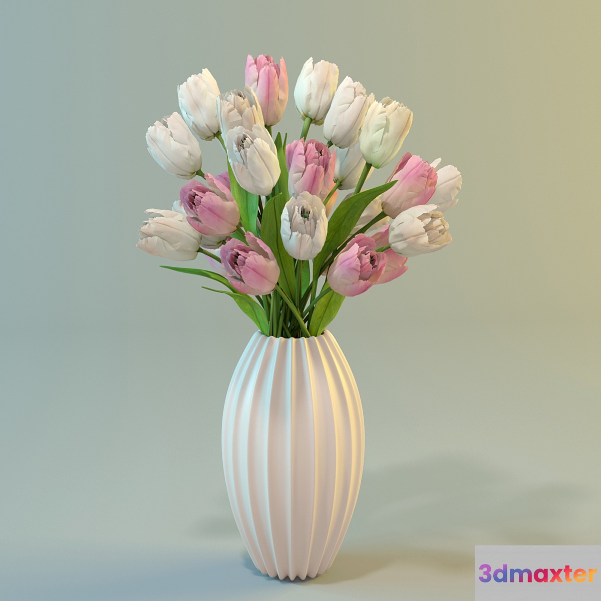 Tulips in a vase 3D Max