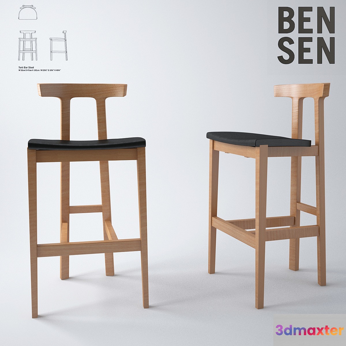 Torii Barstools _ Bensen 3D Max