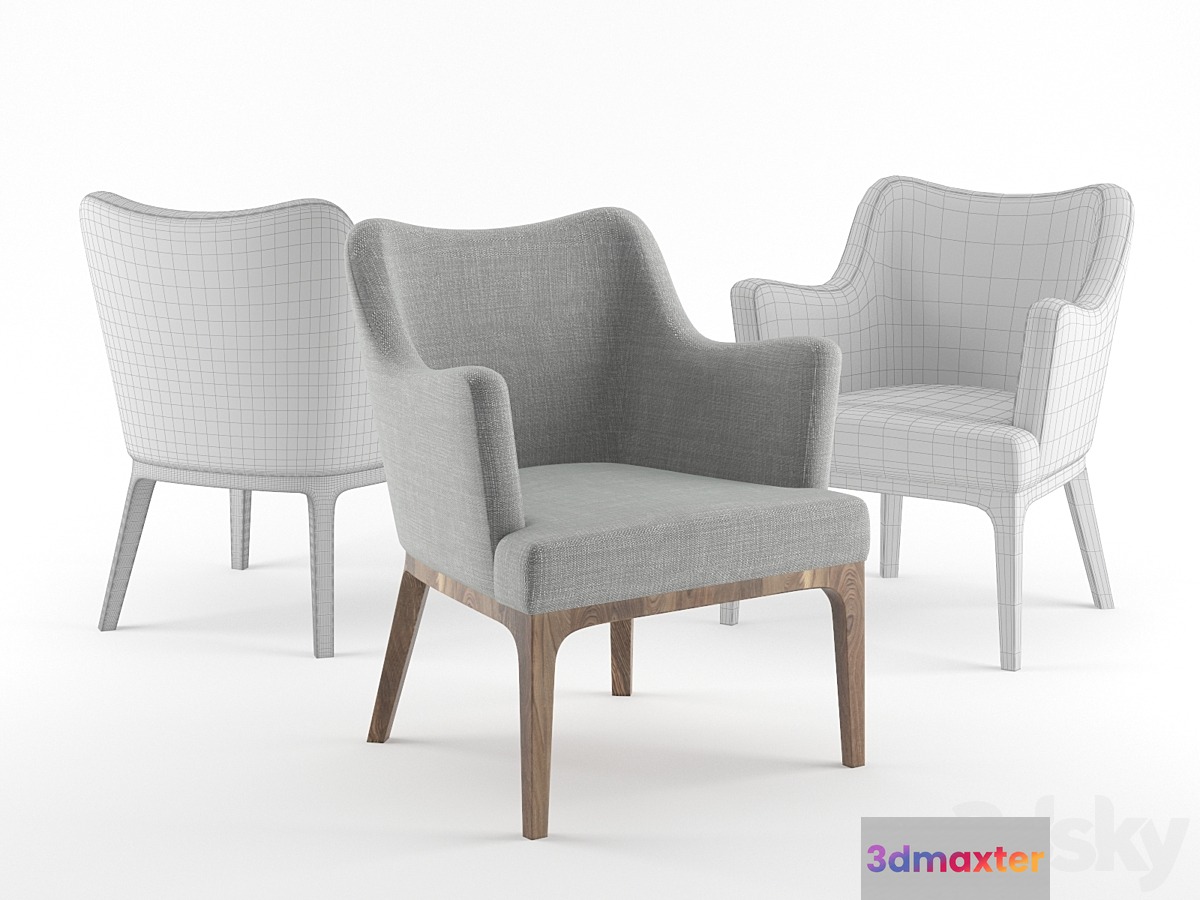 Modern simple armchair 3D Max