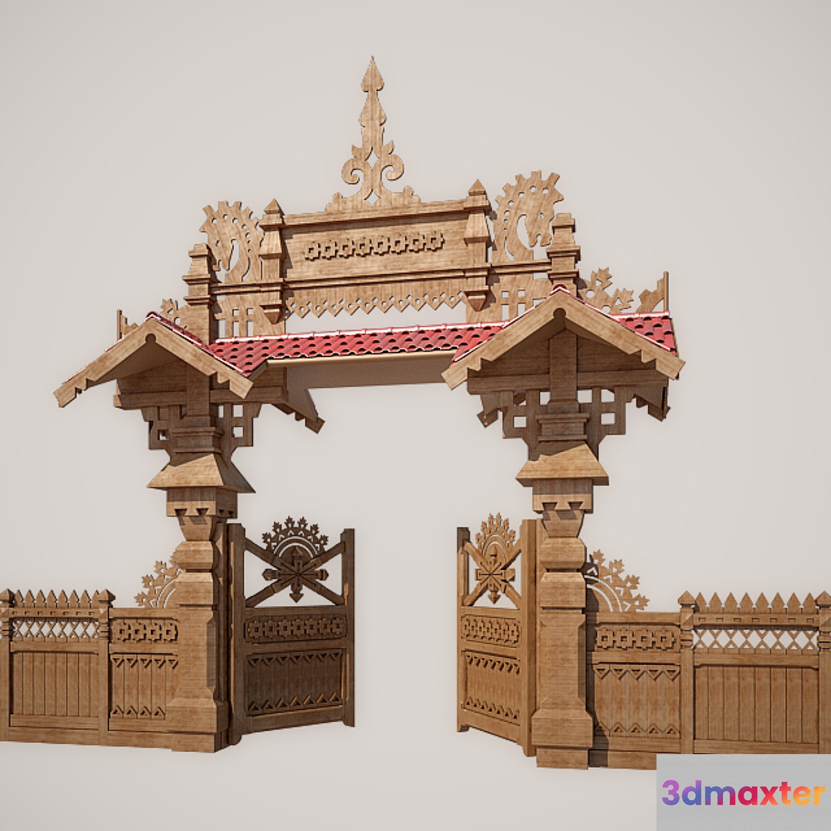 Wooden gates 3D Max