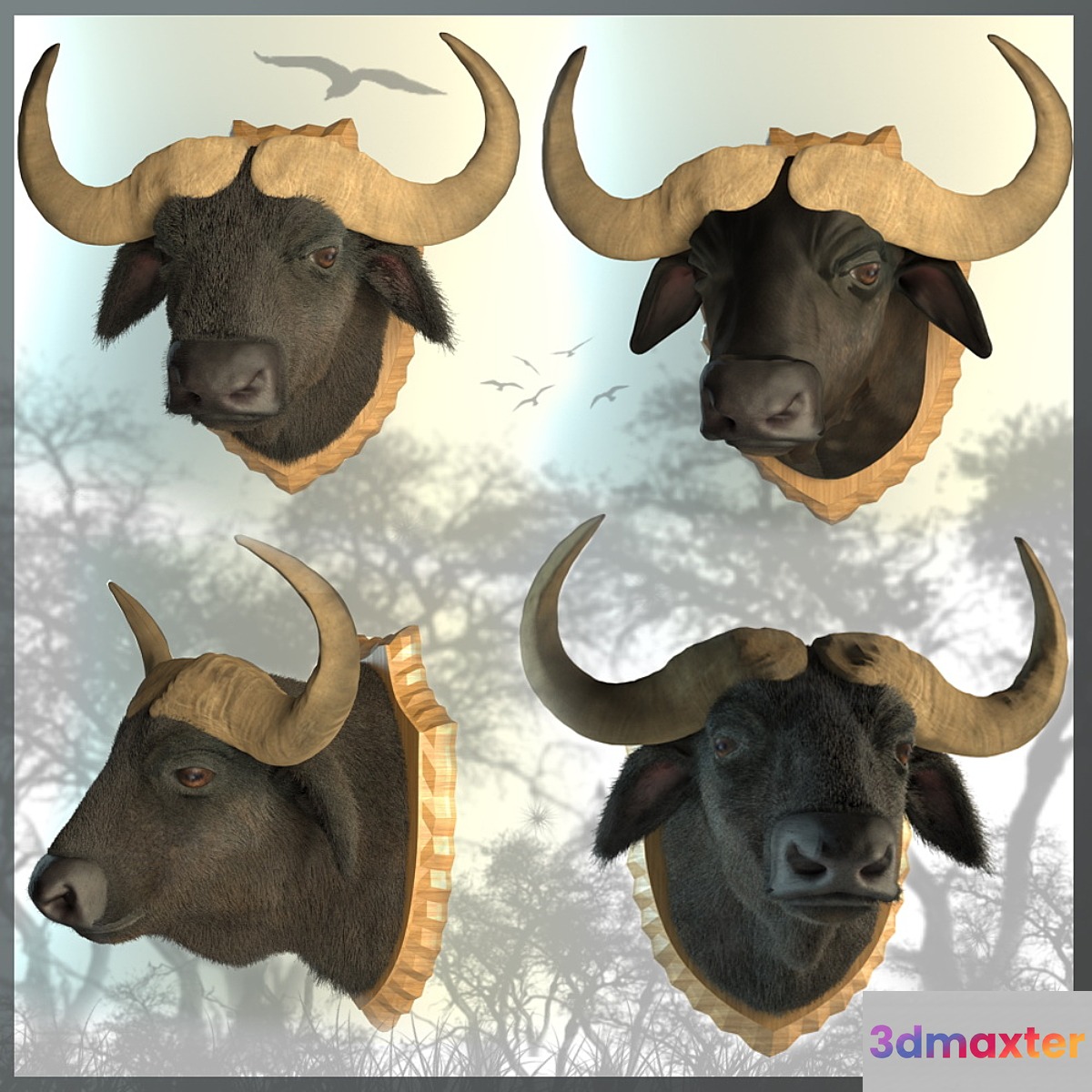 A stuffed Buffalo 3D Max