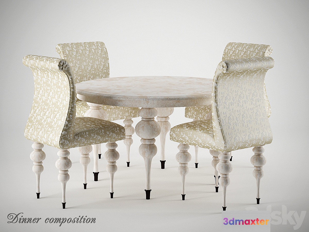 Dinner composition 3D Max