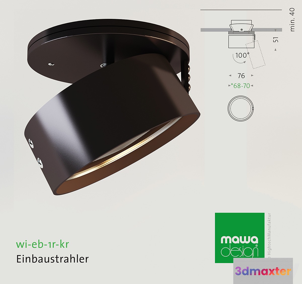 Wittenberg MawaDesign built-in Spotlight-wi-eb-1r-kr