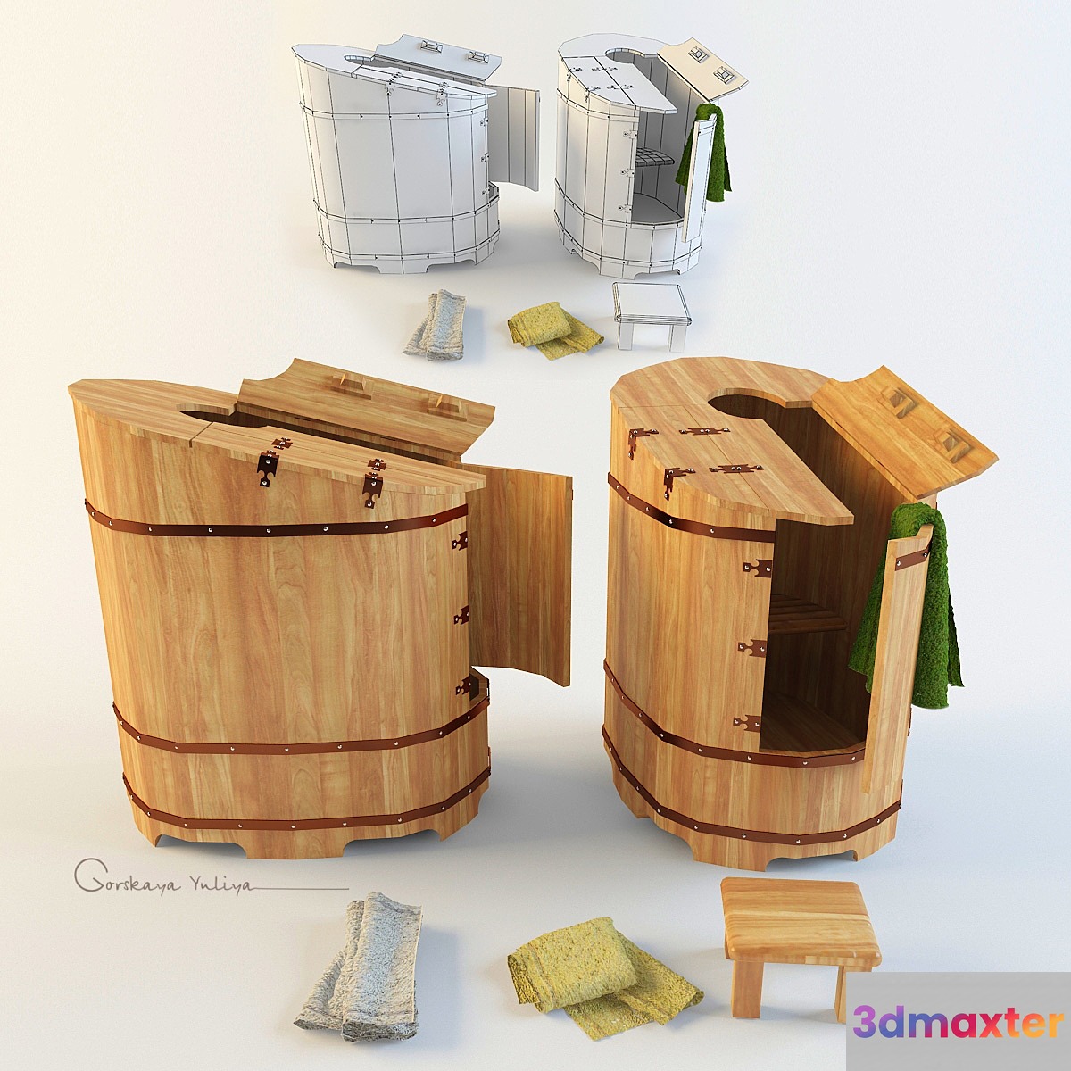 Cedar barrel (Pools) 3D Max