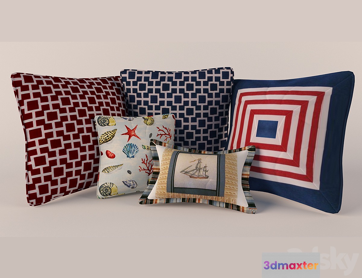 Marine-style pillows 3D Max