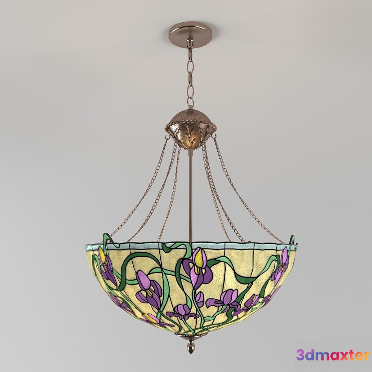Tiffany Style Floral Iris 3D Max