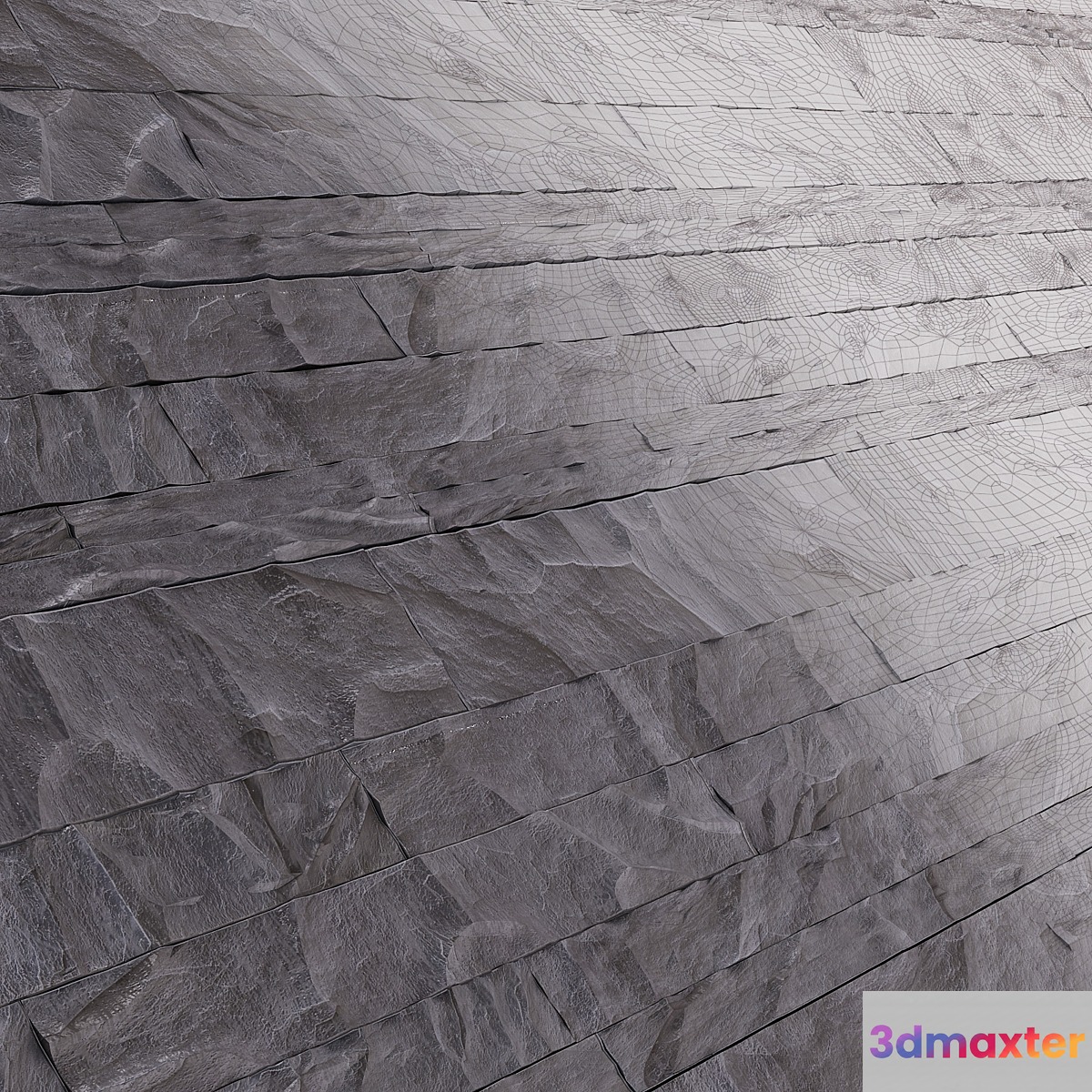 Decorative Slate stone texture blue 3D Max