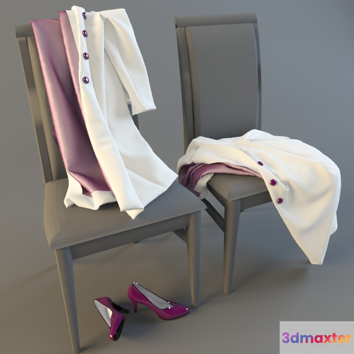 a coat on a Chair - No.2 3D Max