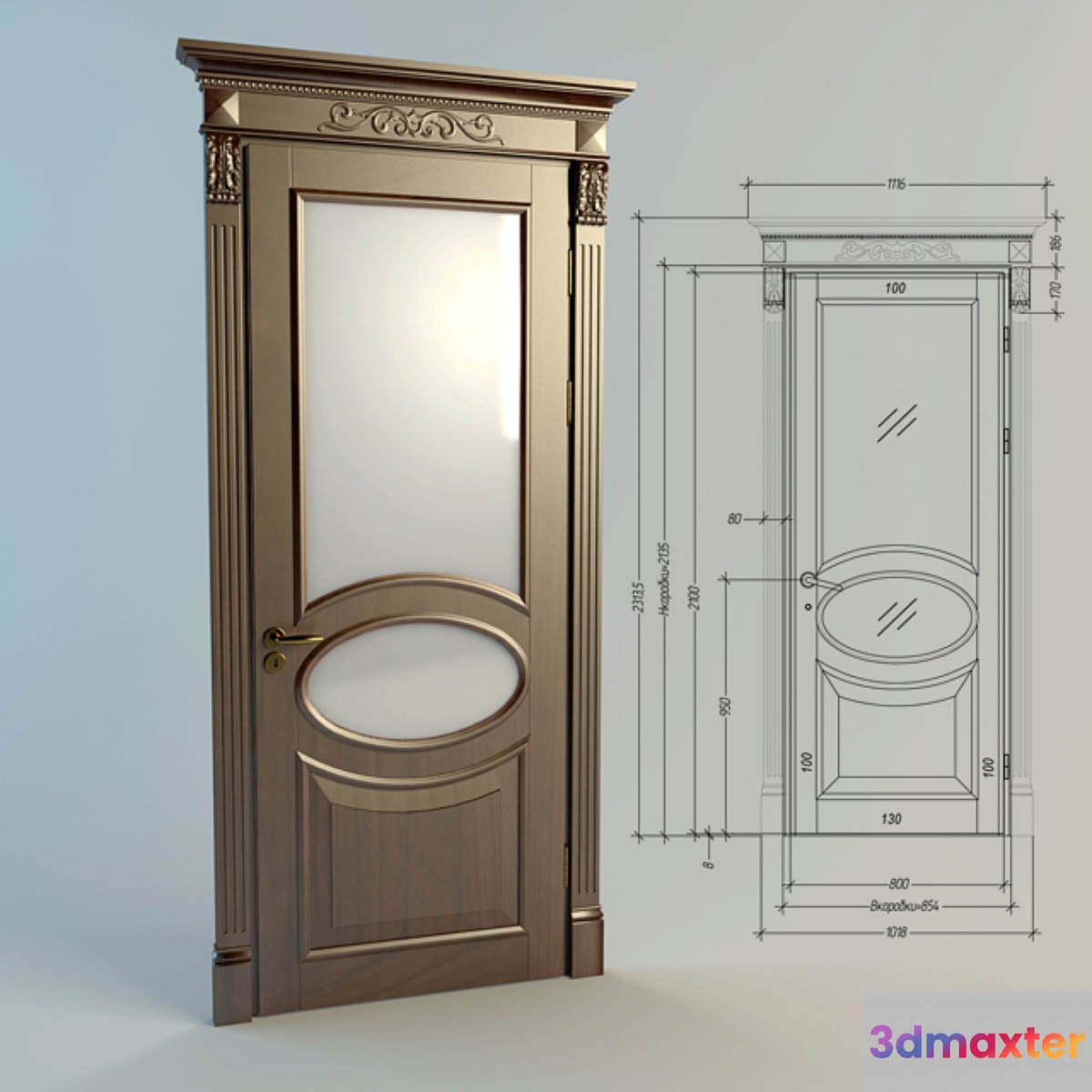 Interior door classic 3D Max
