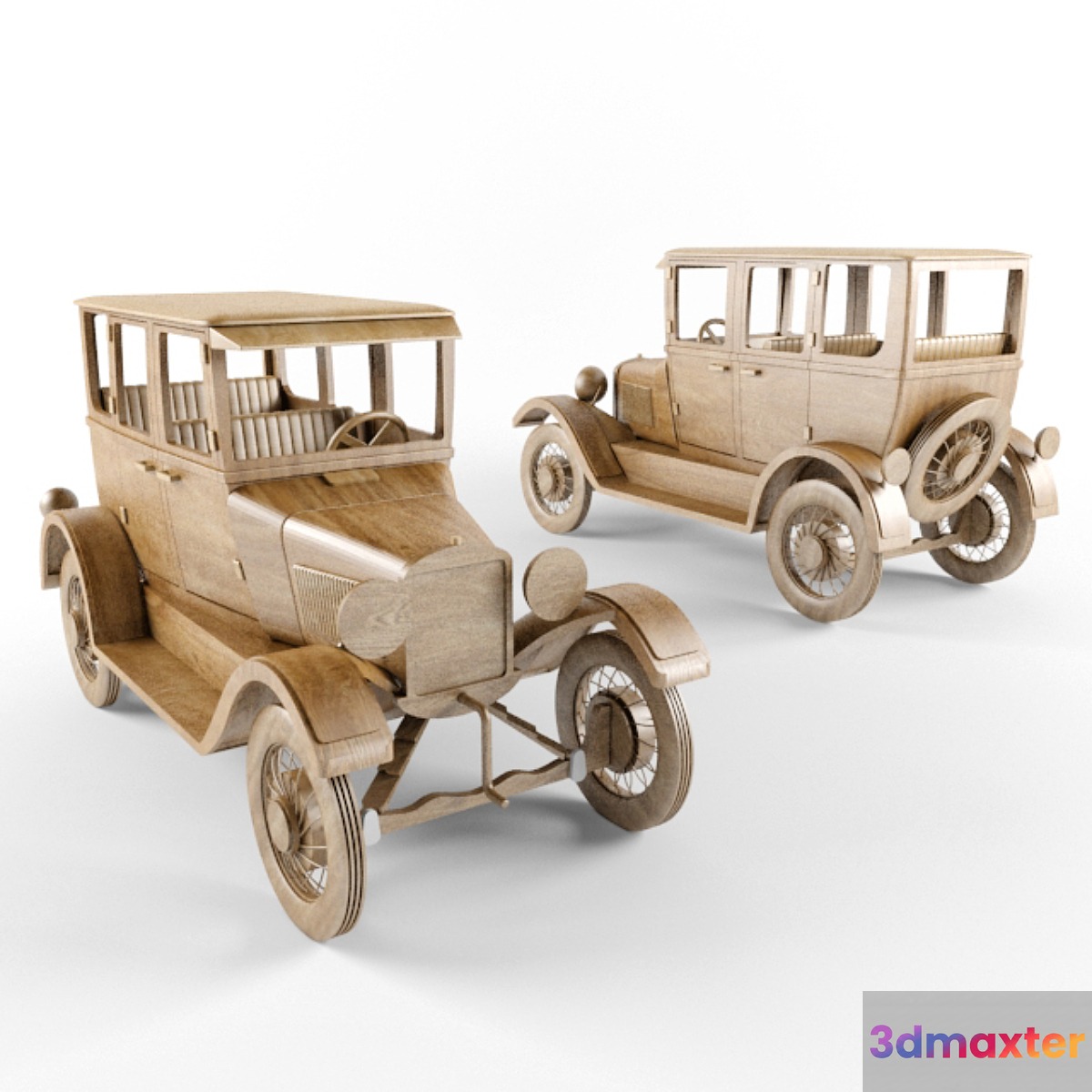 Wooden car model 3D Max