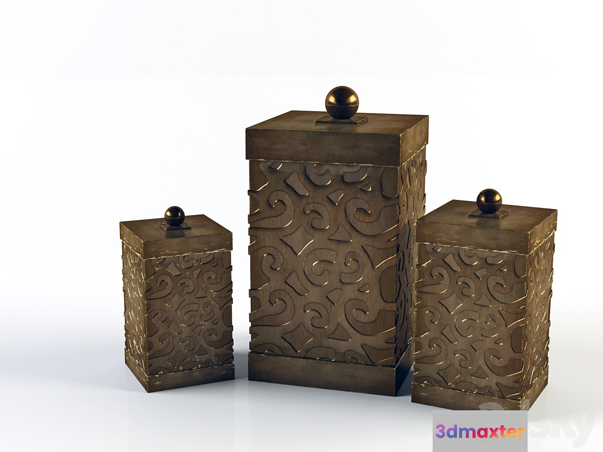 Decorative boxes 3D Max