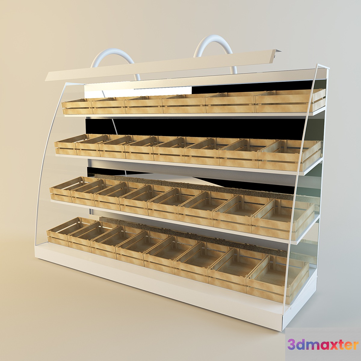 Refrigerated slide under vegetables