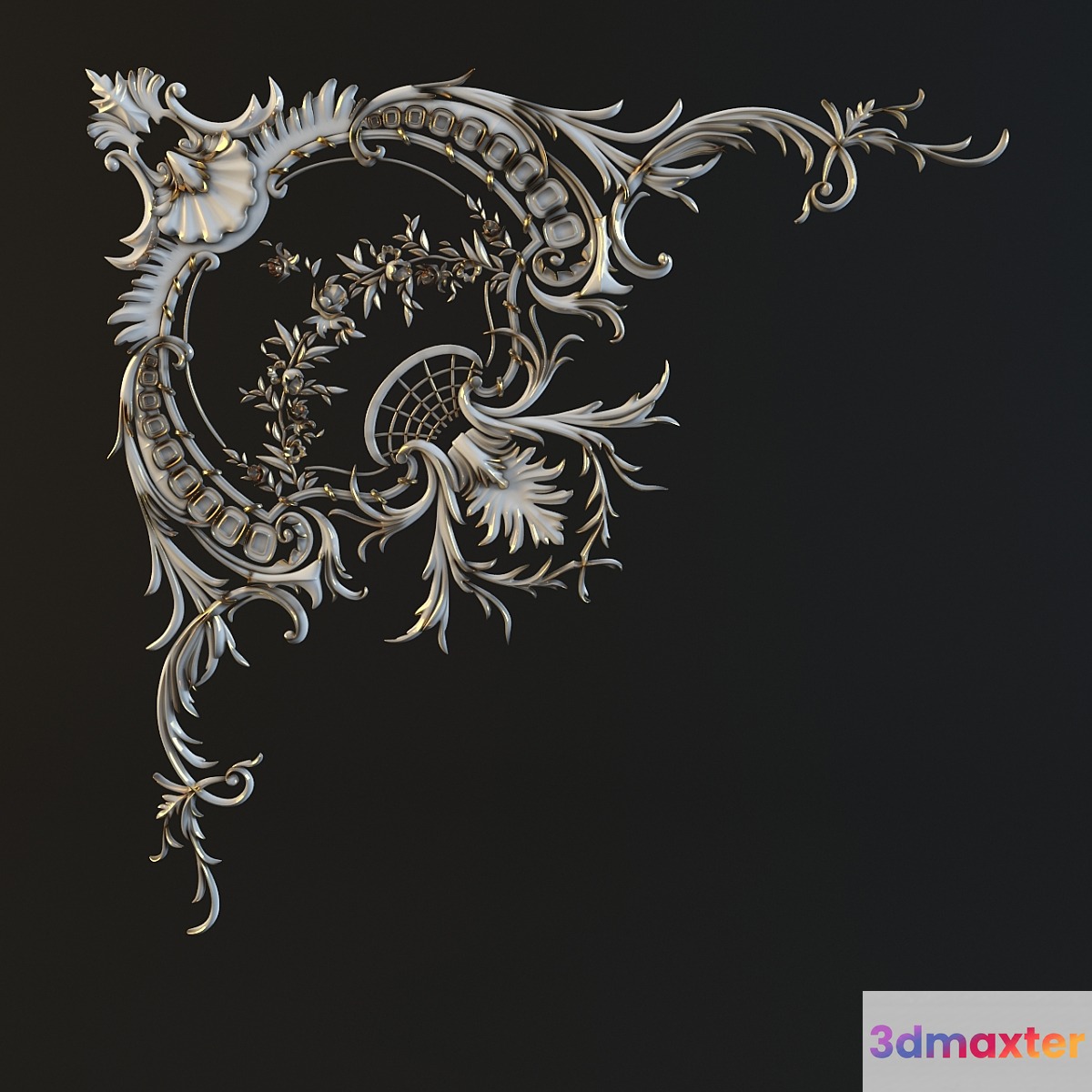 corner with gilding 3D Max