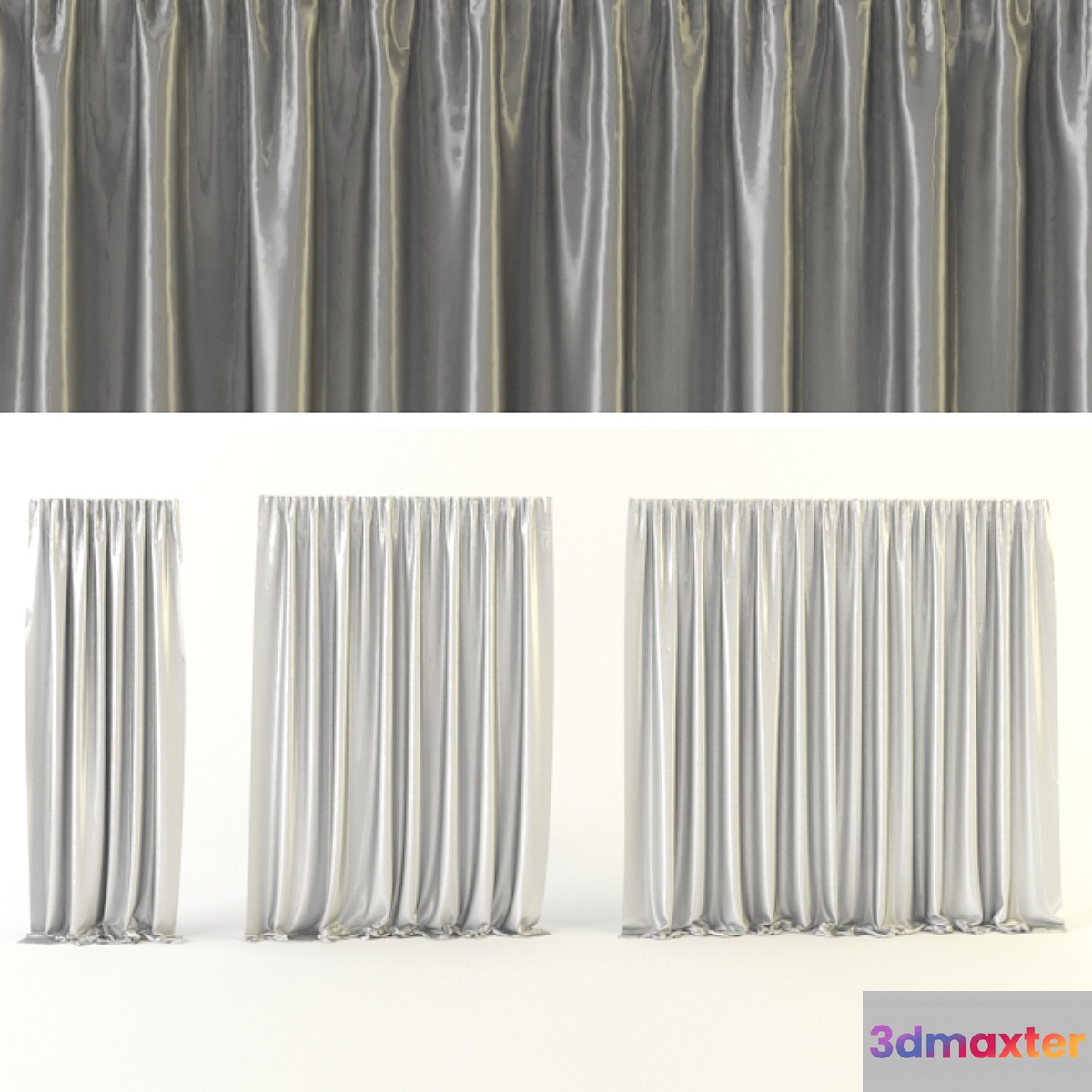 Silk curtains 3D Max