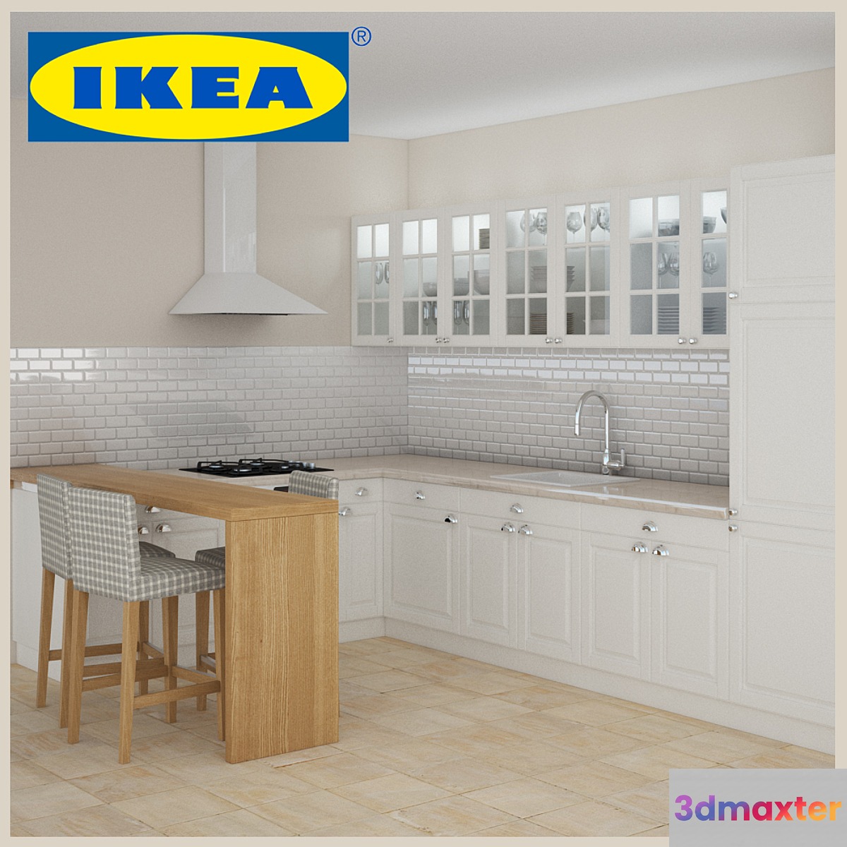 IKEA  Faktum  Lindigo off-white 3D Max