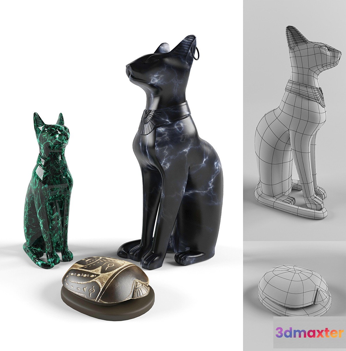 Egyptian statues 3D Max