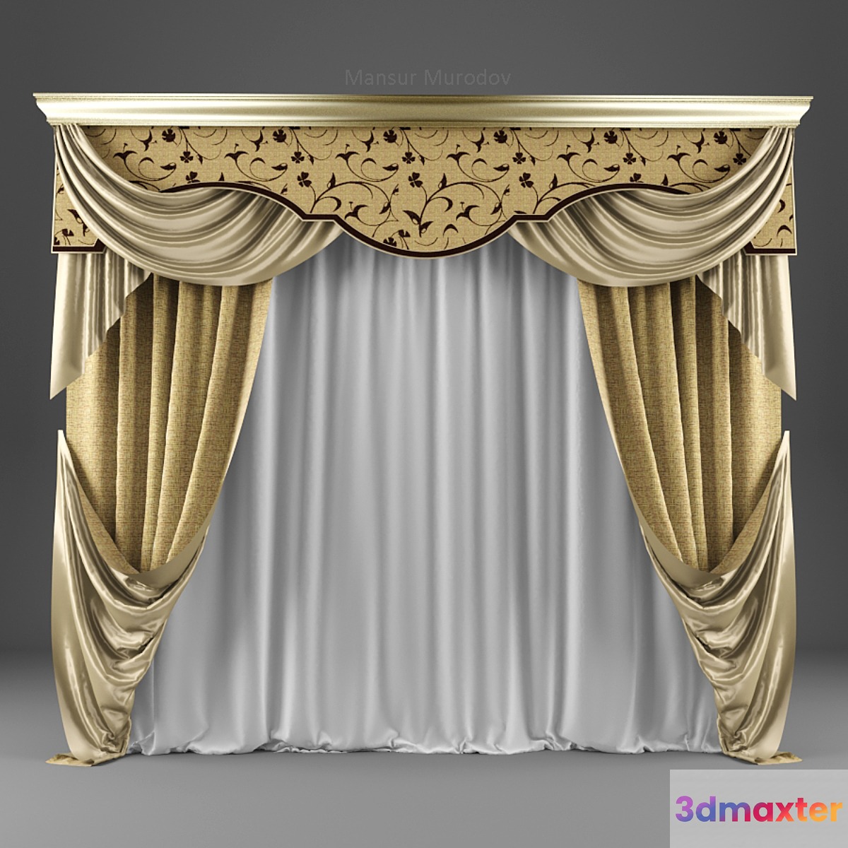 Beige classic blinds 3D Max