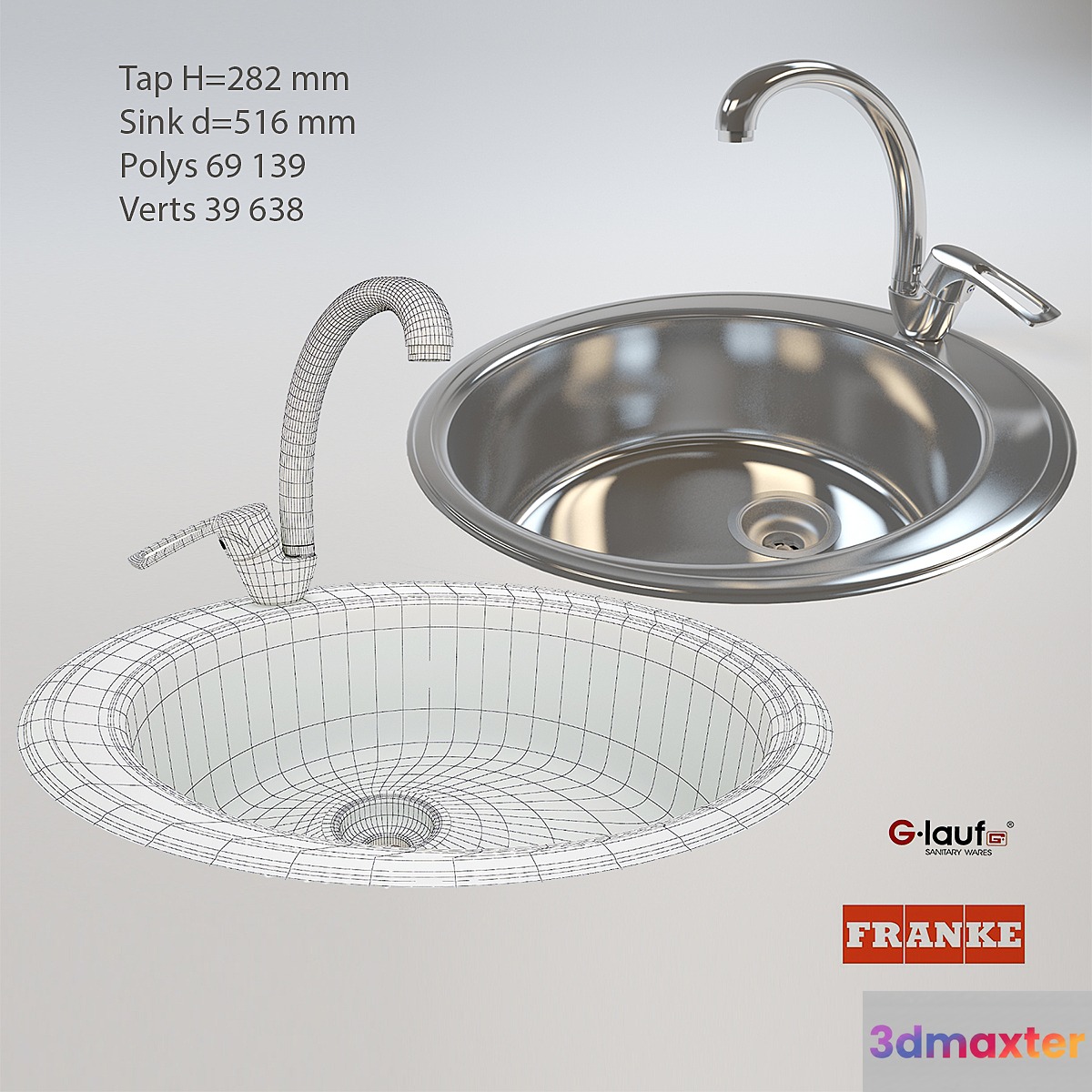 Tap g lauf + sink franke 3D Max