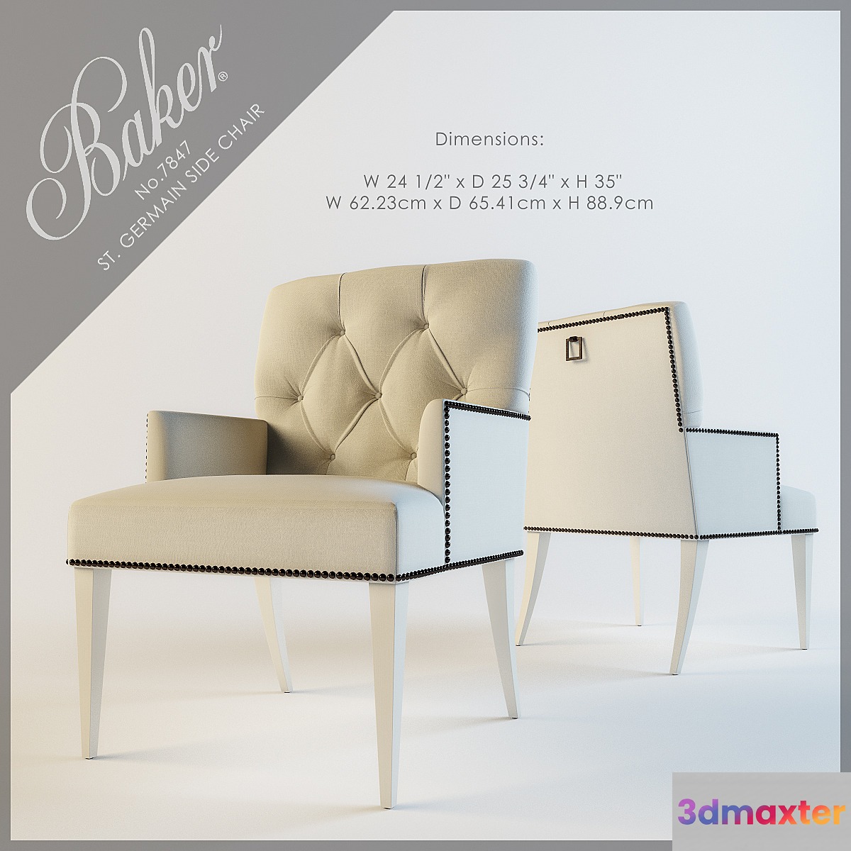 BAKER St. GERMAIN SIDE CHAIR No. 7847 - No.2 3D Max