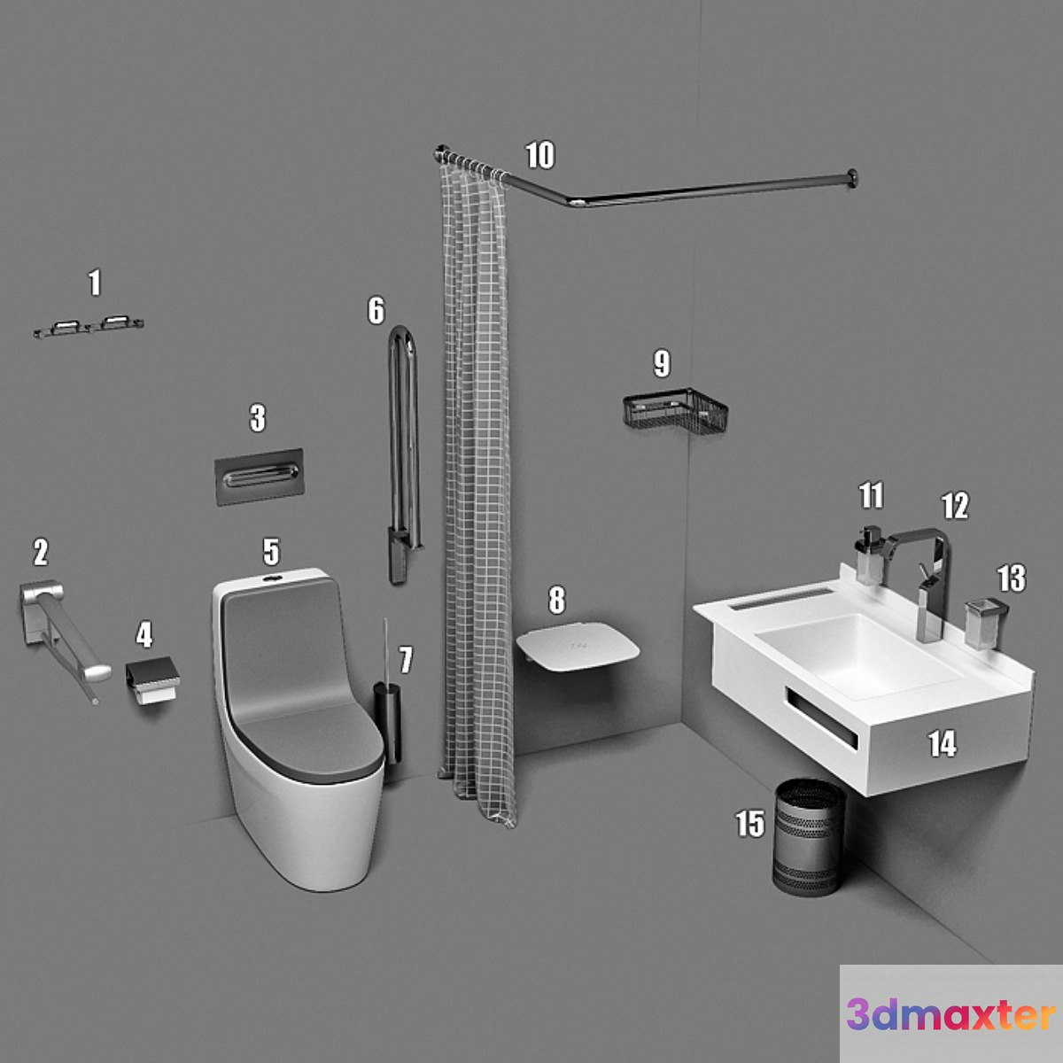 A set of items for SU 3D Max