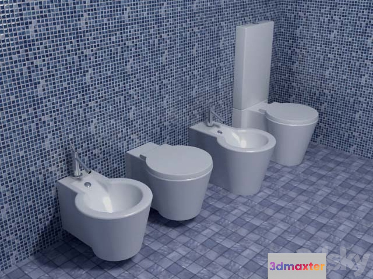 Starck 1 toilet and toilet seats with Bidets