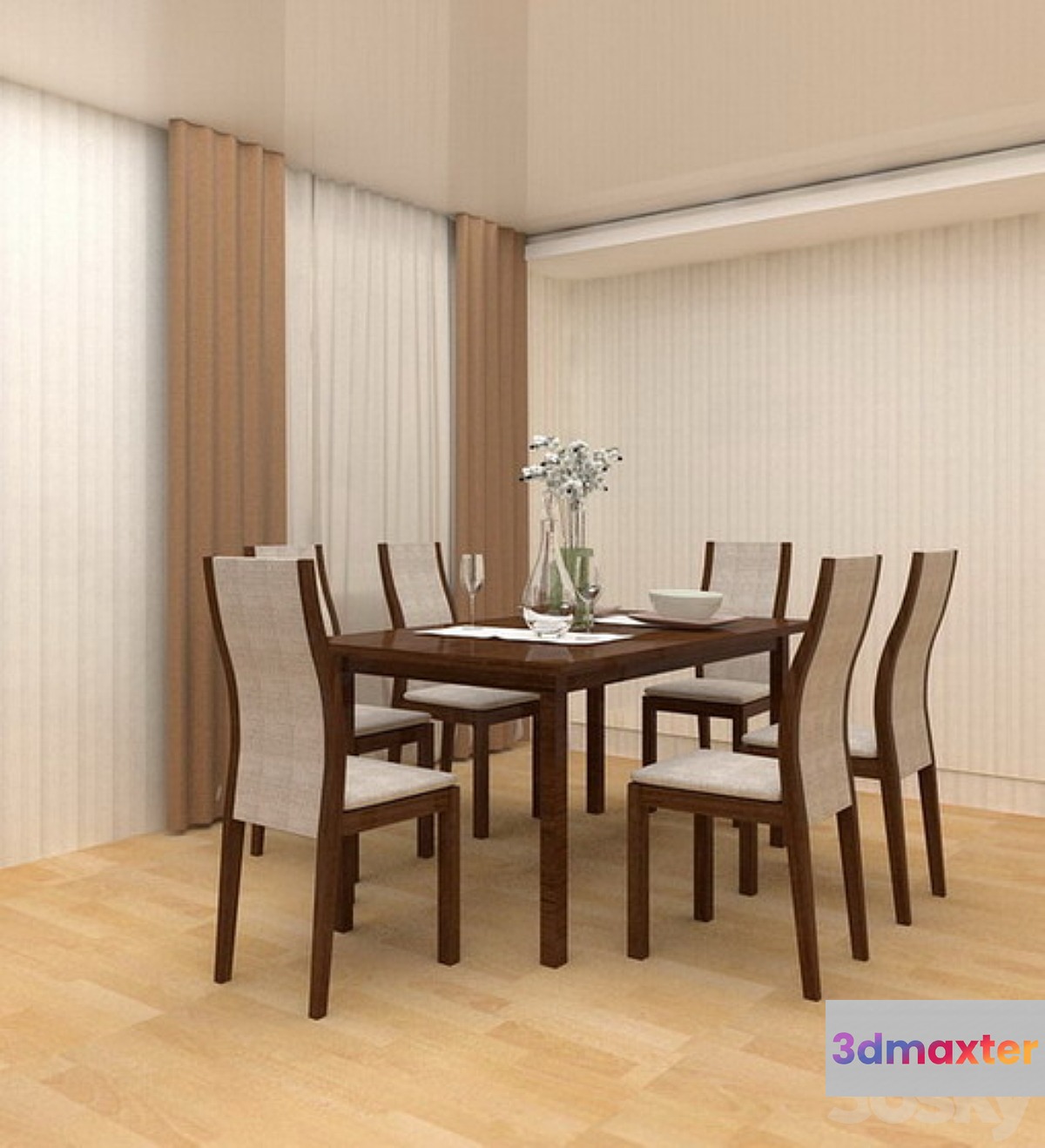 Dining table 3D Max