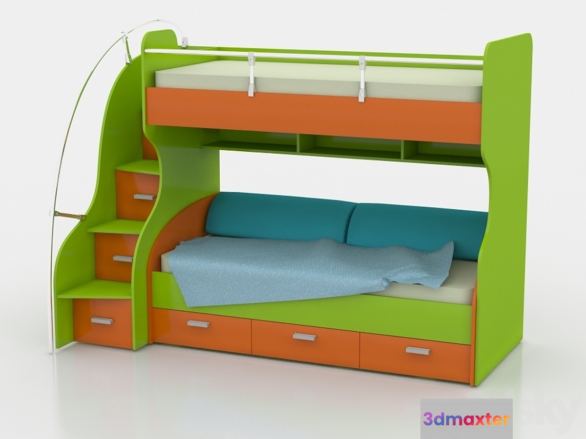 Children's two level bed