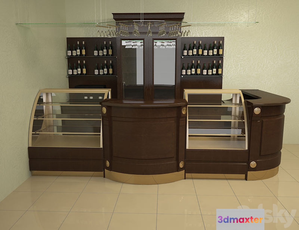 Classic rack with showcases