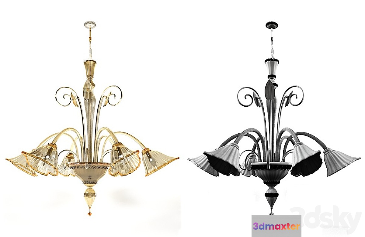 Chandelier San Marco 6 l factory Voltolina. 3D Max