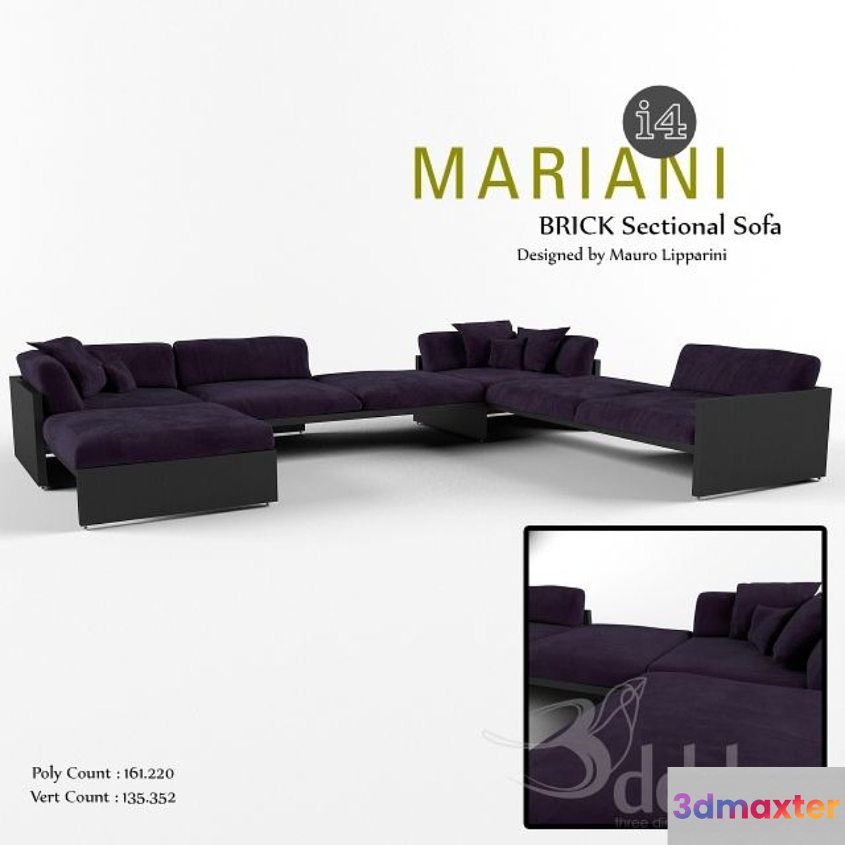 I 4 Mariani - Brick Sectional Sofa 3D Max