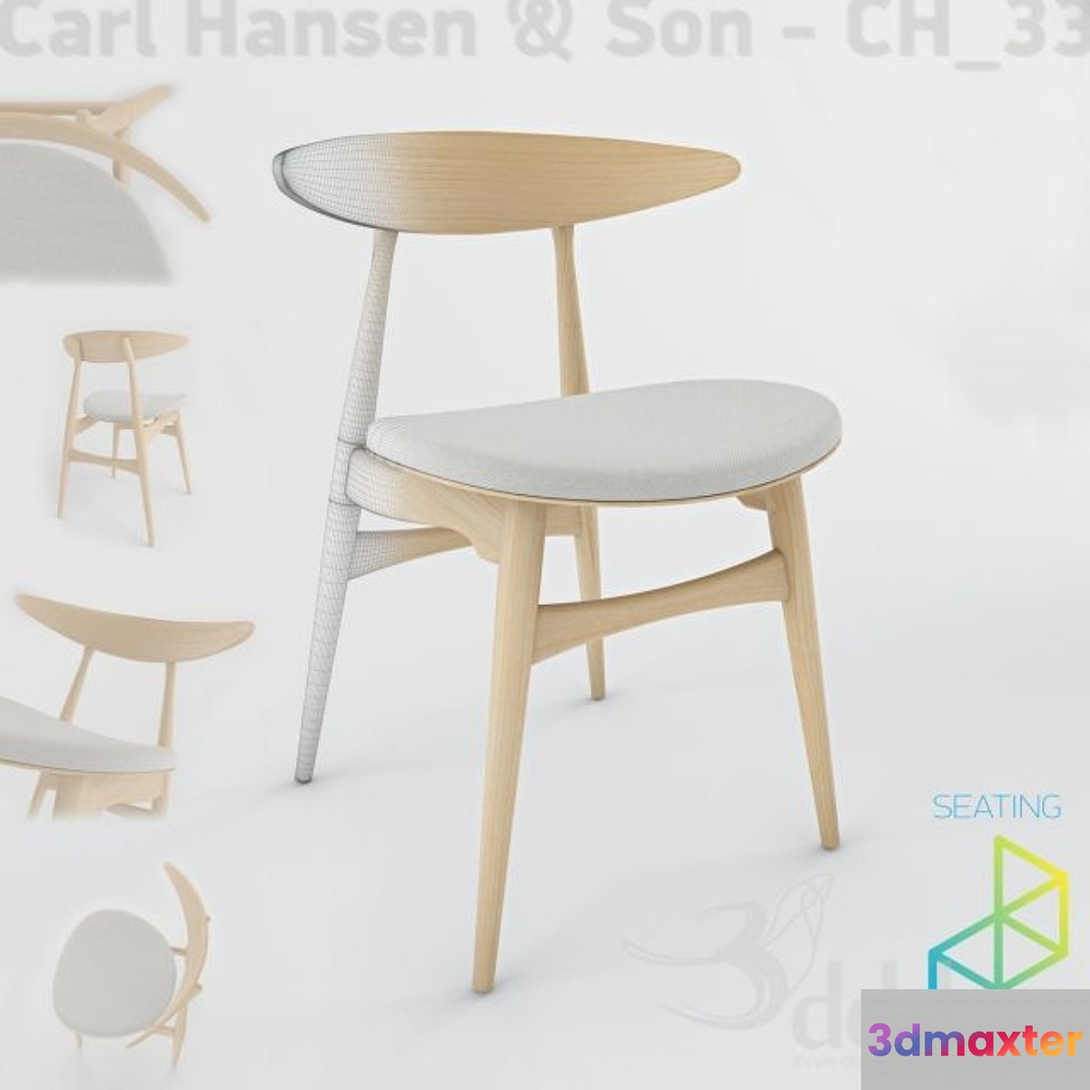 Carl Hansen&Son CH_33 chair 3D Max