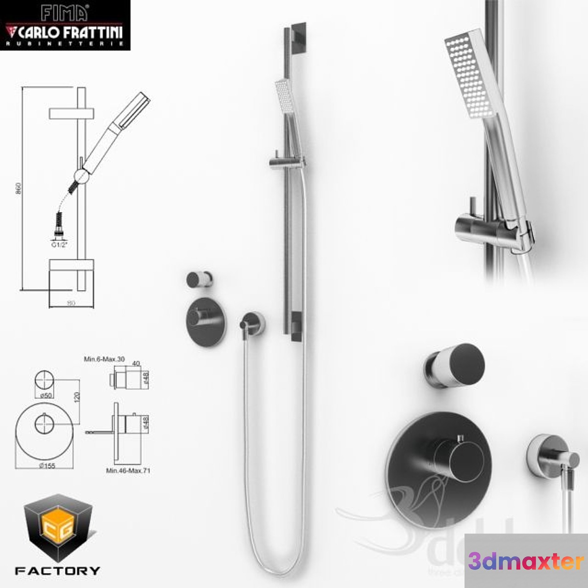 FIMA CARLO FRATTINI SHOWER SET - No.2 3D Max