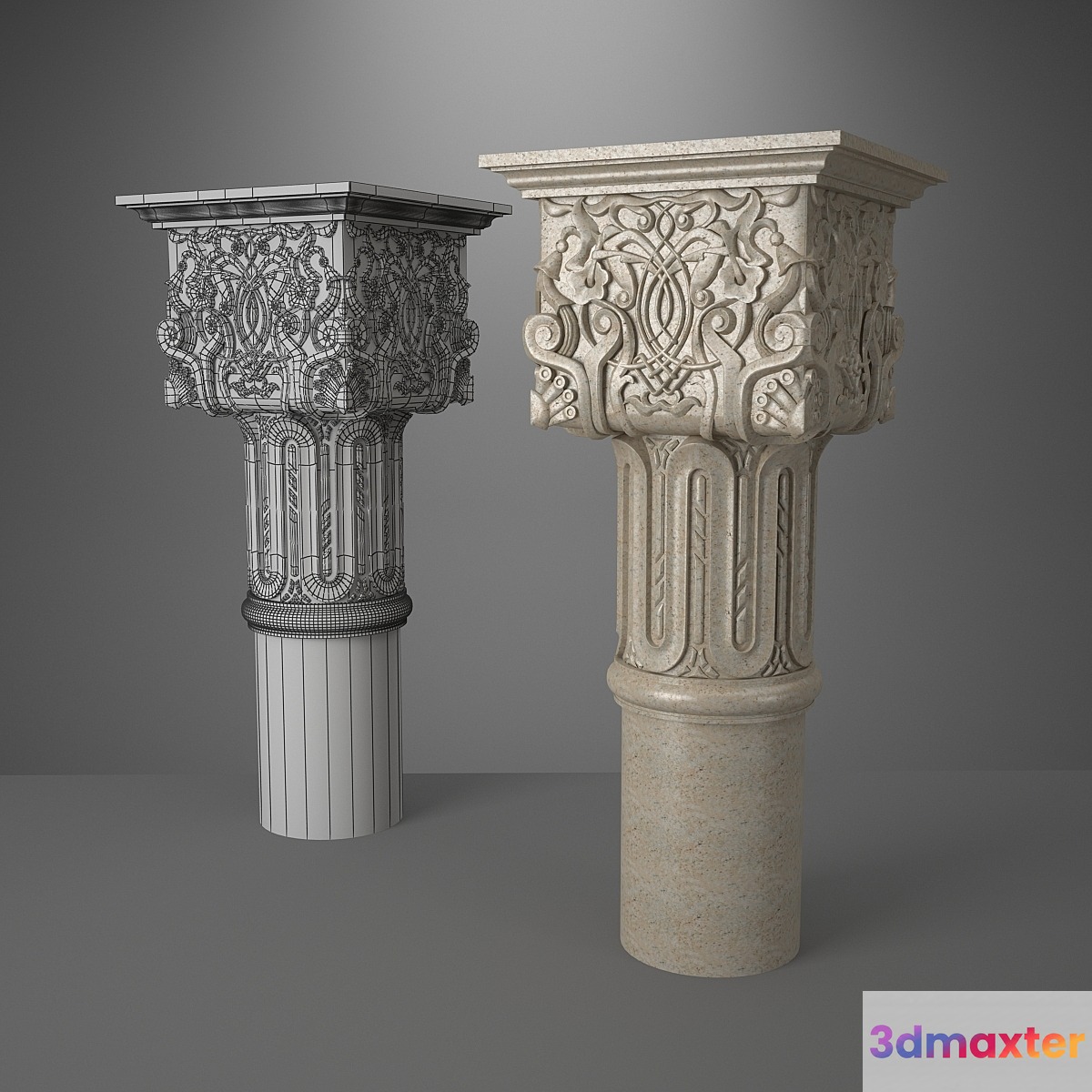 small caps in the Moorish style 3D Max