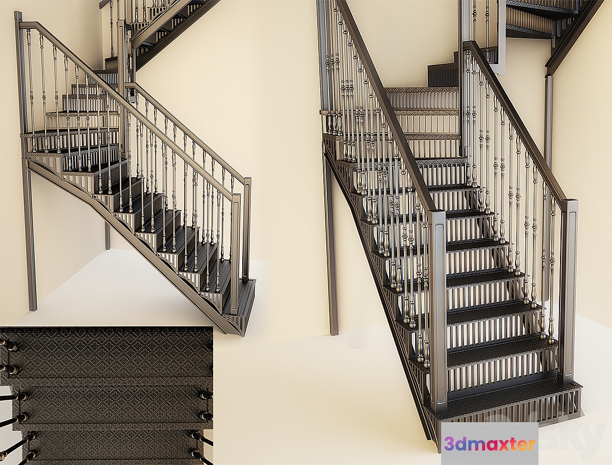 Forged-iron staircase 3D Max