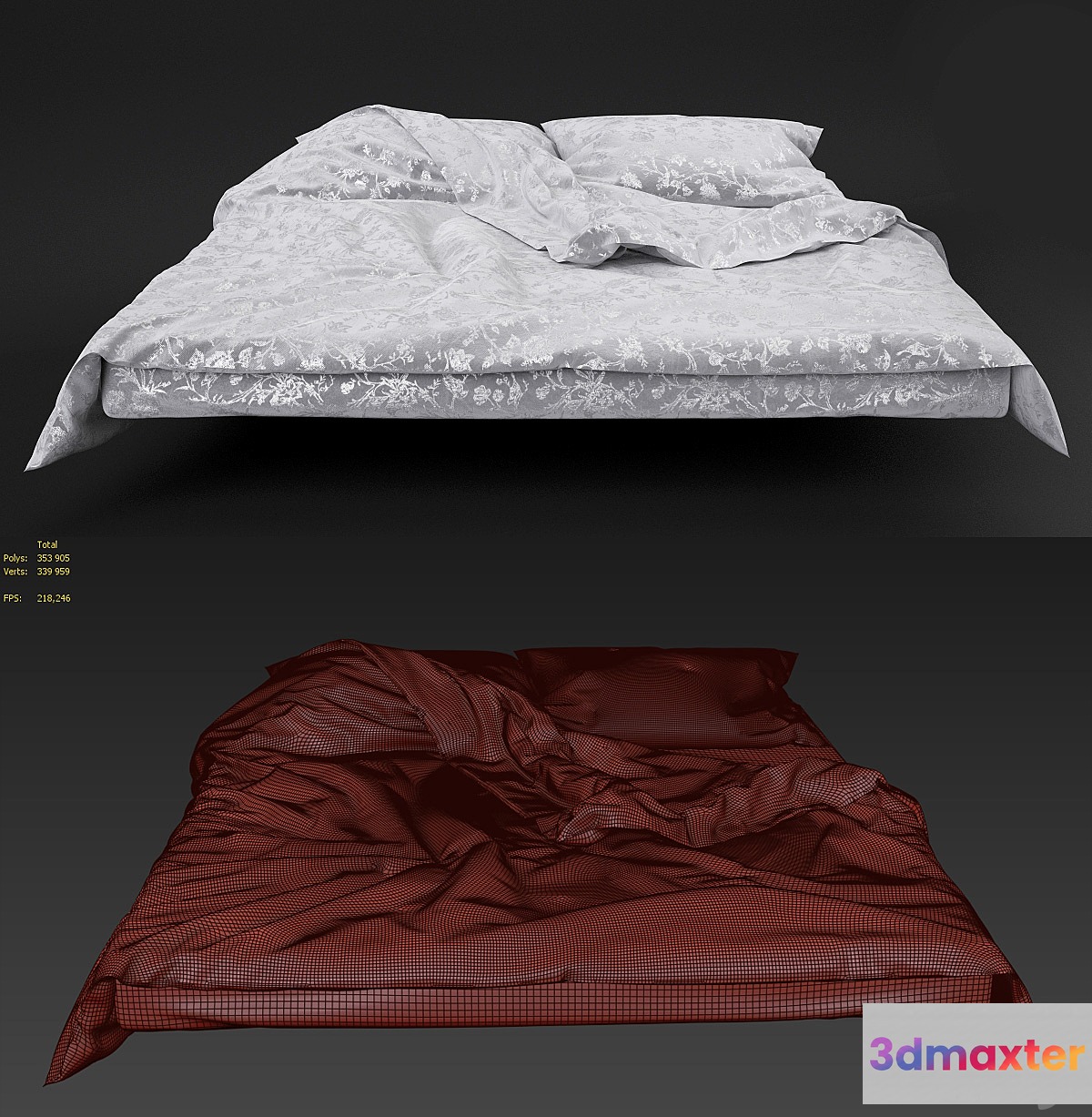 The bed linen set 3D Max