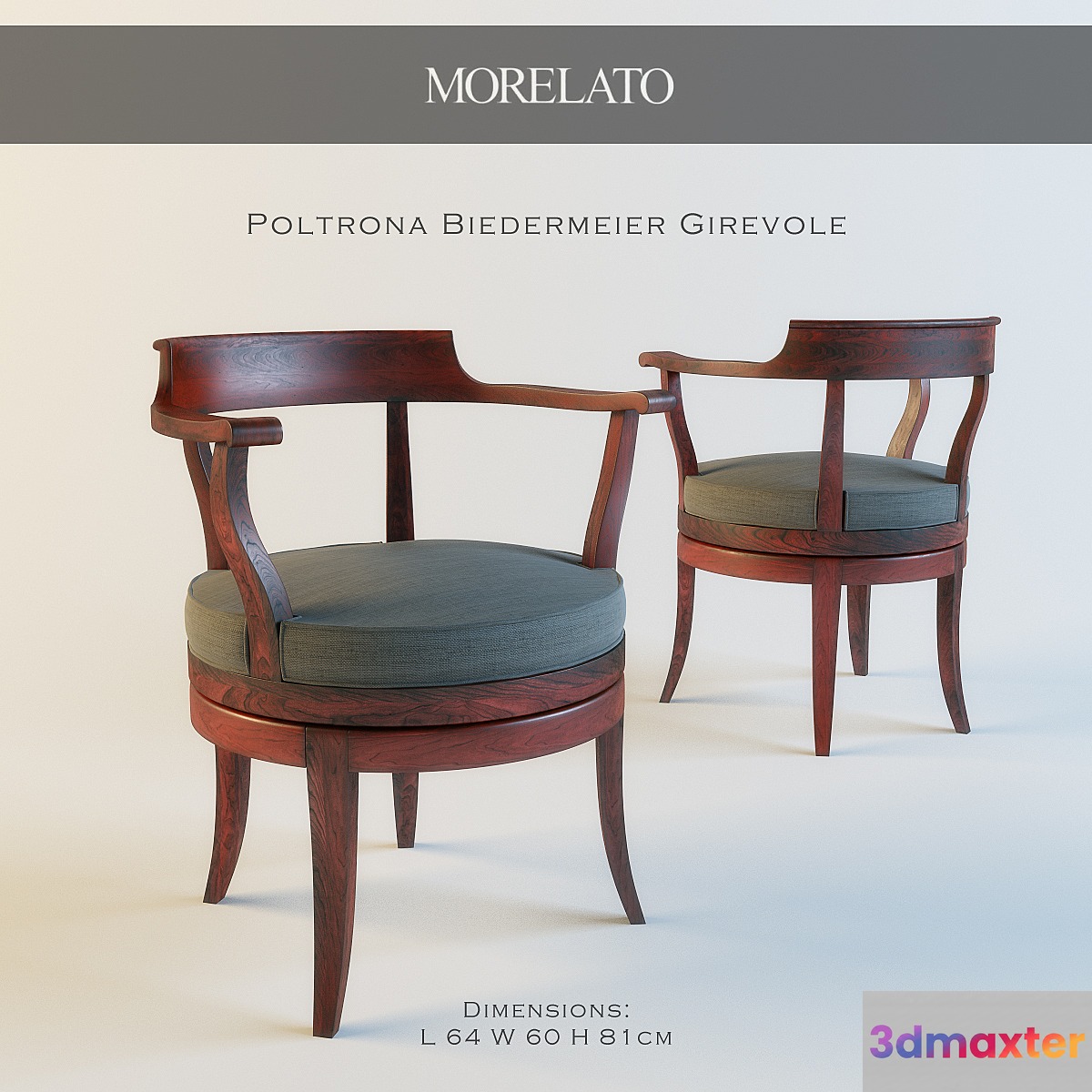 MORELATO Poltrona Biedermeier Girevole 3D Max