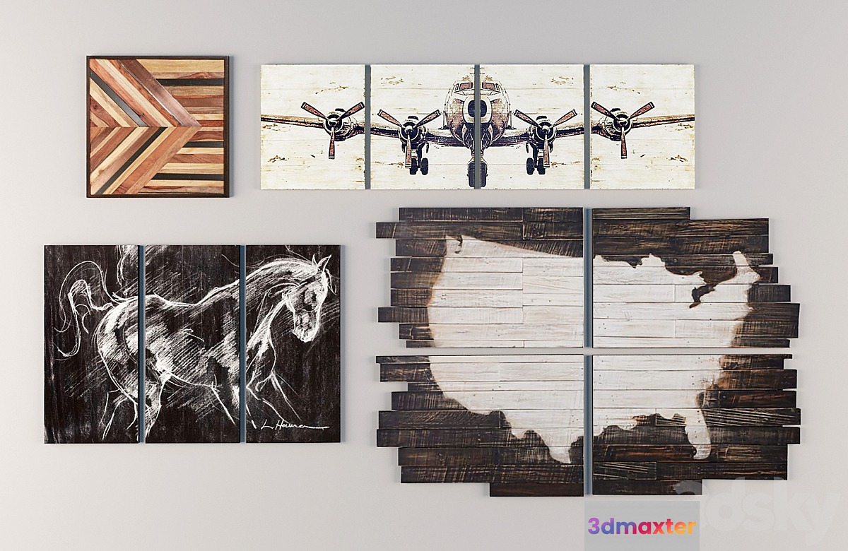Set of 4 paintings