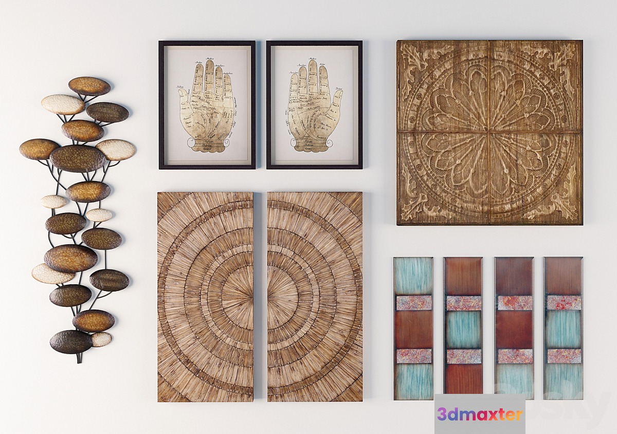 Set of paintings and decorations for walls