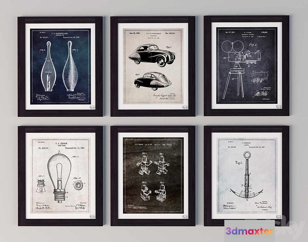 Set of 5 pictures 3D Max